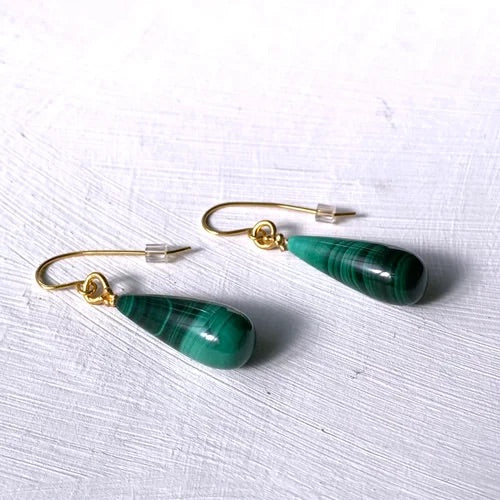 PLETHORA MALACHITE DROP EARRINGS Bea Jareno Jewellery