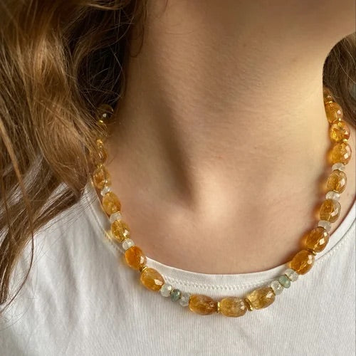 INDIAN SUMMER CITRINE STATEMENT NECKLACE